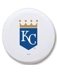 Kansas City Royals Tire Cover - Size M - (25.5"x8") on White Vinyl