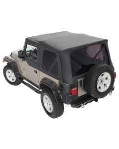 King 4WD 14010135 Premium Replacement Soft Top with Upper Doors for 97-06 Jeep Wrangler TJ