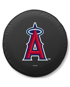 Los Angeles Angels Tire Cover - Size Small - (28.5"x8") on Black Vinyl