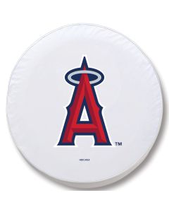 Los Angeles Angels Tire Cover - Size J - (27"x8") on White Vinyl