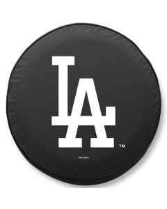 Los Angeles Dodgers Tire Cover - Size Large - (31.25x11") on Black Vinyl