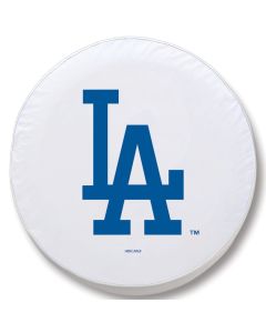 Los Angeles Dodgers Tire Cover - Size C (31.25"x12") on White Vinyl