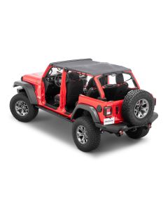 MasterTop  Bimini Plus Top with Integrated Grab Handles for 07-18 Jeep Wrangler JK Unlimited 4-Door