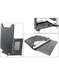 Quadratec  Deluxe Heavy Duty Hardtop Storage Cart with Rear Window Retainer Bar & MasterTop Freedom Panel Storage Bag for 07-21 Jeep Wrangler JK & JL