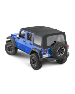 MasterTop  Replacement Soft Top with Tinted Windows in MasterTwill® Fabric  for 07-18 Jeep Wrangler JK 4 Door