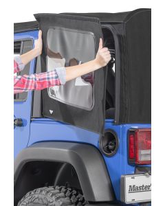 MasterTop Complete Replacement Soft Top Window Kits for 07-18 Jeep Wrangler JK Unlimited 4-Door with Original Factory Soft Top