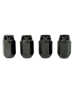 MCG CONE SEAT LUG 1/2-20 13/16 BLK 4PC