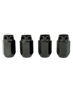 MCG CONE SEAT LUG 1/2-20 13/16 BLK 4PC