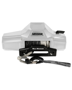 Mission 8K Capacity Winch with Synthetic Rope - Blizzard White