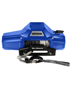 Mission 8K Capacity Winch with Synthetic Rope - Brilliant Blue