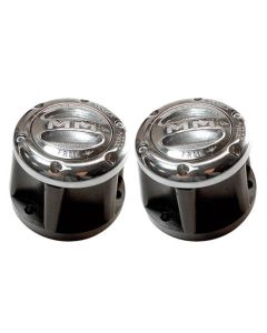 Mile Marker 481 Stainless Steel 10 Spline Capped Hubs for 42-71 Jeep CJ with 6 Bolts