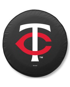 Minnesota Twins Tire Cover - Size F - (29"x8") on Black Vinyl