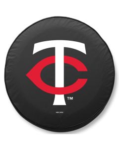 Minnesota Twins Tire Cover - Size N - (24"x8") on Black Vinyl