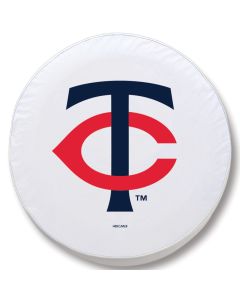 Minnesota Twins Tire Cover - Size E10 - (30"x10") on White Vinyl