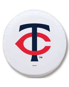 Minnesota Twins Tire Cover - Size Z - (33"x12.5") on White Vinyl