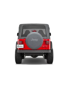 Mopar  Jeep Logo Tire Cover in Black Denim with Gray Jeep Logo