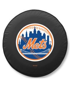 New York Mets Tire Cover - Size C - (31.25"x12") on Black Vinyl