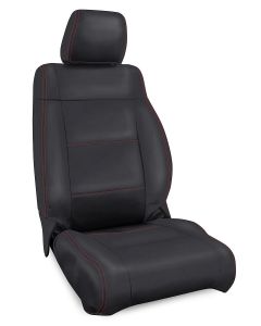 PRP FR SEAT CVR 11-12 JK BLK RED STITCH