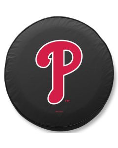 Philadelphia Phillies Tire Cover - Size A (34"x8") on Black Vinyl