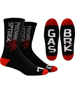 POISON SPYDER FUEL CREW SOCKS BLK/RED