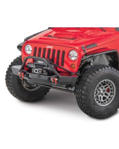 Poison Spyder 17-63-010DBTP1 Brawler Mid Front Bumper with Brawler Bar, Tube Gussetts & D-Ring Tabs in SpyderShell Armor Coat for 07-18 Jeep Wrangler JK