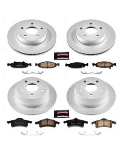 Power Stop CRK2148 Front & Rear Z17 Evolution Geomet Coated Brake Kit for 99-02 Jeep Grand Cherokee WJ with Teves Calipers