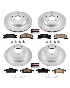 Power Stop CRK2150 Front & Rear Z17 Evolution Geomet Coated Brake Kit for 99-04 Jeep Grand Cherokee WJ with Akebono Calipers