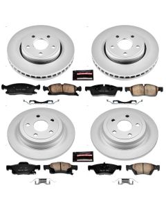 Power Stop CRK5952 Front & Rear Z17 Evolution Geomet Coated Brake Kit for 11-16 Jeep Grand Cherokee WK