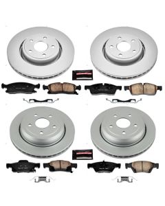 Power Stop CRK5955 Front & Rear Z17 Evolution Geomet Coated Brake Kit for 11-12 Jeep Grand Cherokee WK