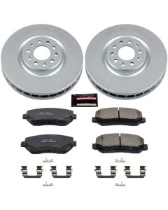 Power Stop CRK6538 Front Z17 Evolution Geomet Coated Brake Kit for 14-19 Jeep Cherokee KL with Single Piston Front Calipers
