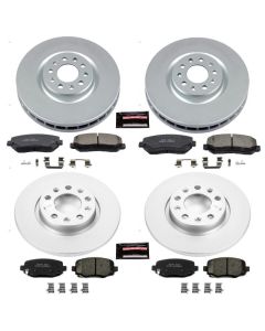 Power Stop CRK6539 Front & Rear Z17 Evolution Geomet Coated Brake Kit for 14-19 Jeep Cherokee KL with Single Piston Front Calipers