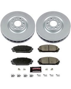 Power Stop  Front Z17 Evolution Geomet Coated Brake Kit for 14-16 Jeep Cherokee KL with Dual Piston Front Calipers