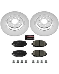 Power Stop CRK6542 Rear Z17 Evolution Geomet Coated Brake Kit for 14-18 Jeep Cherokee KL with Dual Piston Front Calipers