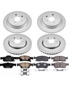 Power Stop CRK7413 Front & Rear Z17 Evolution Geomet Coated Brake Kit for 17-18 Jeep Grand Cherokee WK