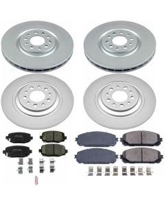 Power Stop CRK7415 Front & Rear Z17 Evolution Geomet Coated Brake Kit for 2017 Jeep Cherokee KL