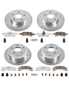 Power Stop K2148-26 Front & Rear Z26 Street Warrior Performance Brake Kit for 99-02 Jeep Grand Cherokee WJ with Teves Calipers