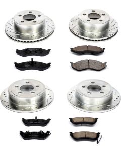 Power Stop K2154 Front & Rear Z23 Evolution Sport Performance 1-Click Brake Kit for 03-06 Jeep Wrangler TJ & Unlimited