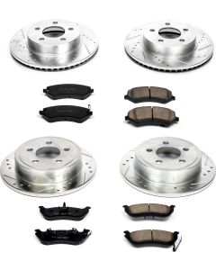 Power Stop K2162 Front & Rear Z23 Evolution Sport Performance 1-Click Brake Kit for 03-07 Jeep Liberty KJ