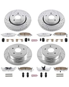 Power Stop K2220-26 Front & Rear Z26 Street Warrior Performance Brake Kit for 05-10 Jeep Grand Cherokee WK & 06-10 Jeep Commander XK