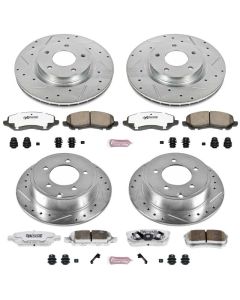 Power Stop K2840-26 Front & Rear Z26 Street Warrior Performance Brake Kit for 07-17 Jeep Compass & Patriot MK