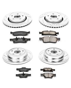 Power Stop K5952 Front & Rear Z23 Evolution Sport Performance 1-Click Brake Kit for 11-14 Jeep Grand Cherokee WK2