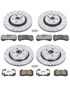 Power Stop K5958-26 Front & Rear Z26 Street Warrior Performance Brake Kit for 12-18 Grand Cherokee WK