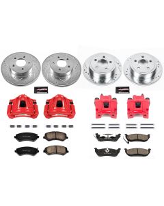 Power Stop KC2162-36 Front & Rear Z36 Extreme Performance Truck & Tow Brake Kit with Calipers For 03-07 Jeep Liberty KJ