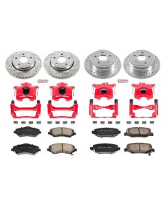 Power Stop KC2798 Front & Rear Z23 Evolution Sport Performance 1-Click Brake Kit With Calipers for 07-18 Jeep Wrangler JK