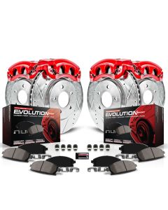 Power Stop KC2848A Front & Rear Z23 Evolution Sport Performance 1-Click Brake Kit with Calipers for 09-17 Jeep Compass and Patriot MK