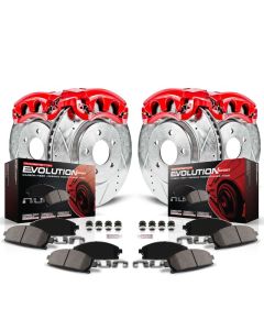 Power Stop KC6537 Front & Rear Z23 Evolution  Sport Performance 1-Click Brake Kit w/Calipers for 13-15 Jeep Grand Cherokee WK2