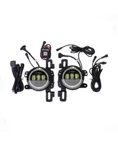 Quake LED QTE916 RGB 4" HD Fog Light Pair for 18-20 Jeep Wrangler JL & Gladiator JT