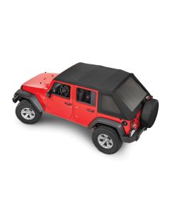 QuadraTop Premium Twill Adventure Top S Complete, 07-18 4Dr JK Wrangler, Premium Black Twill