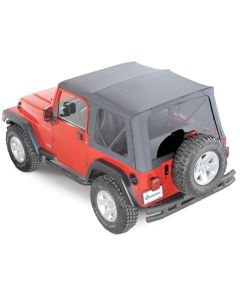 QuadraTop  Premium Sailcloth Replacement Soft Top in Black Diamond  for 97-06 Jeep Wrangler TJ