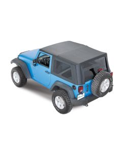 QuadraTop  Premium Sailcloth Replacement Soft Top in Black Diamond  for 07-18 Jeep Wrangler JK 2 Door